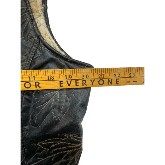 Woolrich Womens Outdoor Faux Leather Sherpa Lined Vest Medium Brown Leaf - Picture 9 of 13